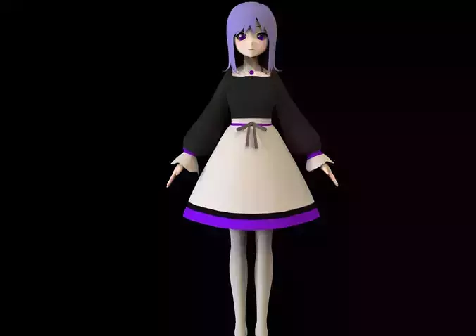 game ready Low Poly Anime Character 25 Low-poly 3D model