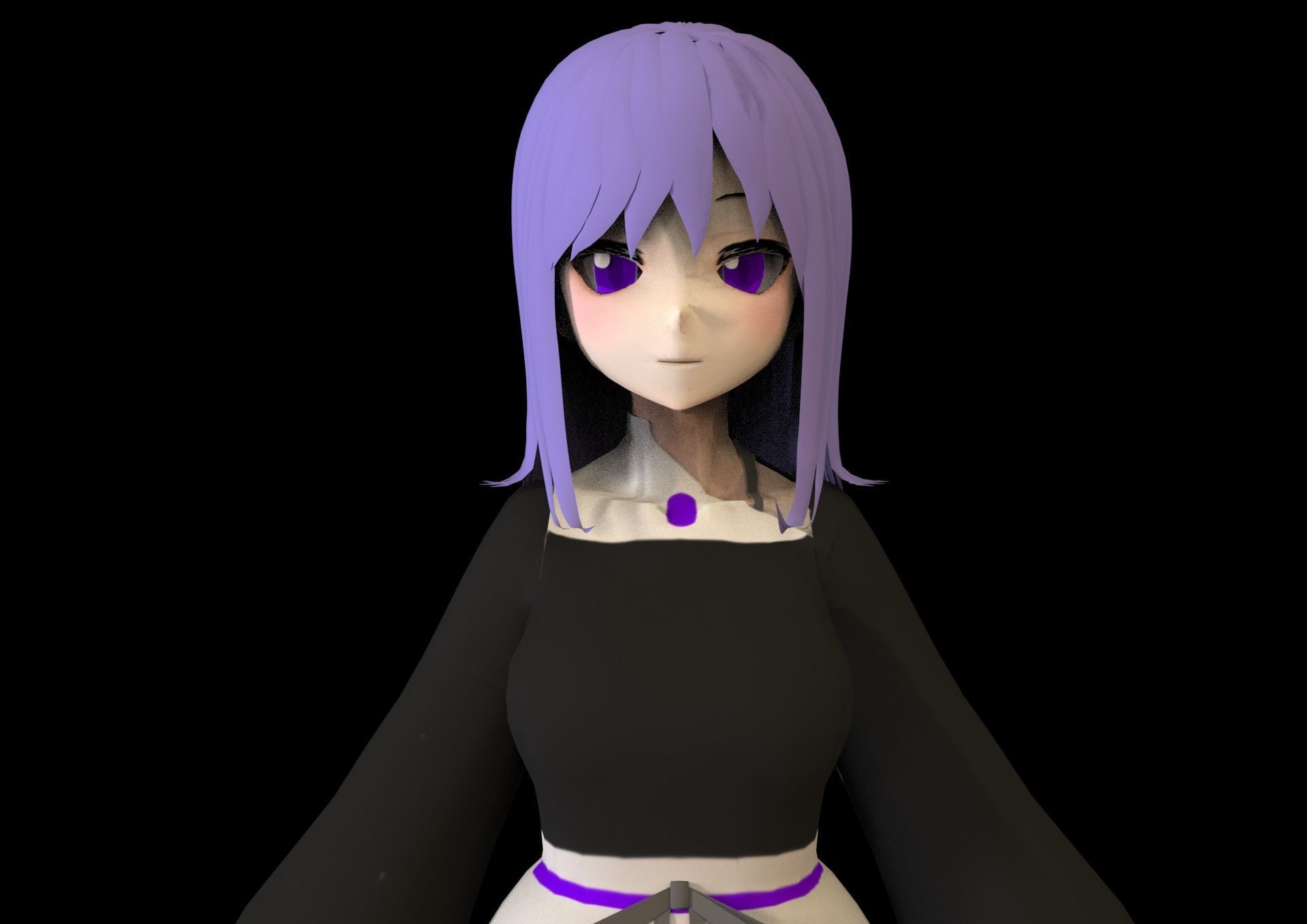 game ready Low Poly Anime Character 25 Low-poly 3D model_1