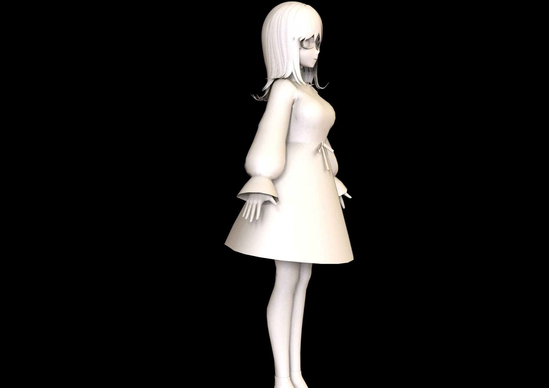 game ready Low Poly Anime Character 25 Low-poly 3D model_6