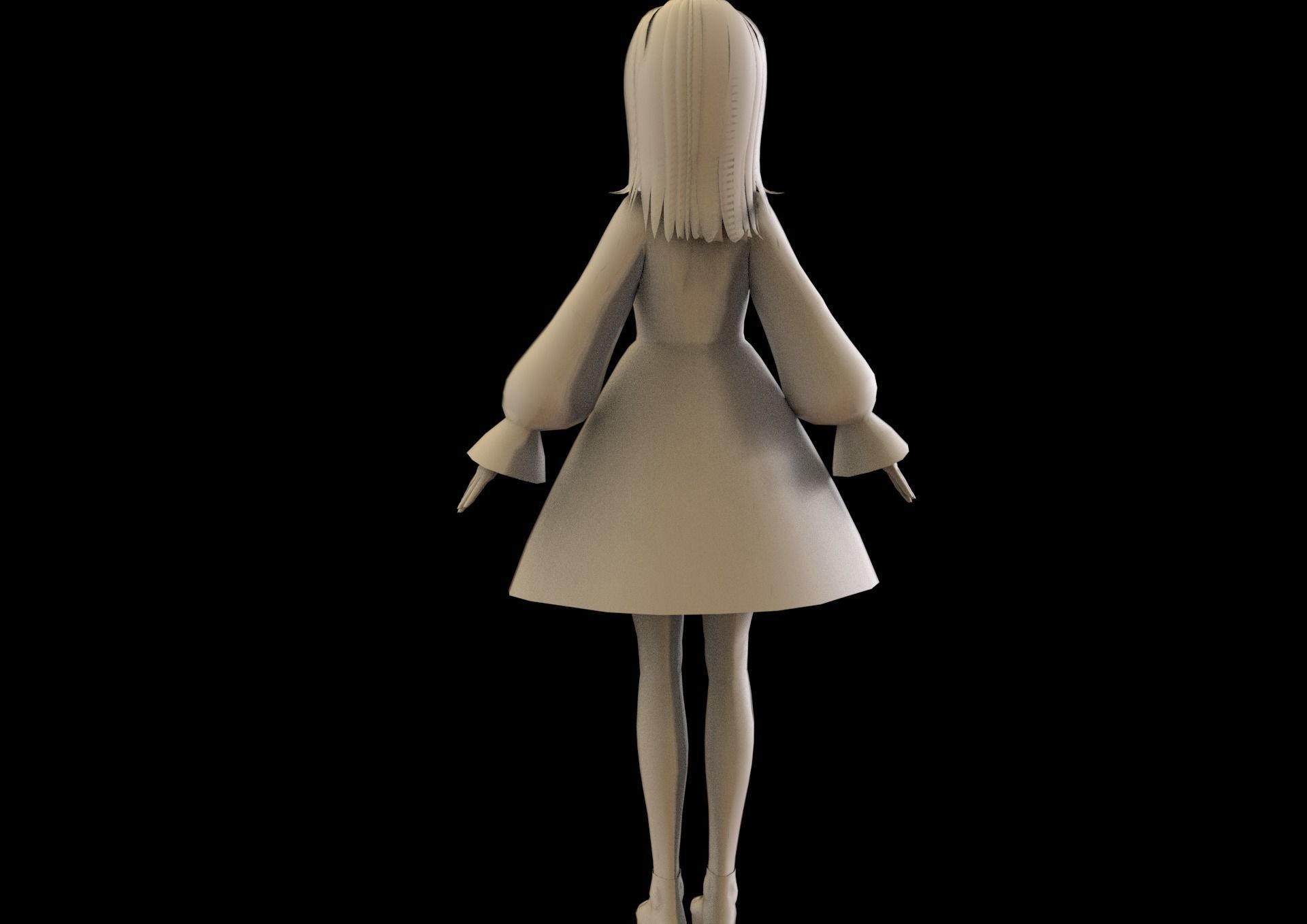 game ready Low Poly Anime Character 25 Low-poly 3D model_7
