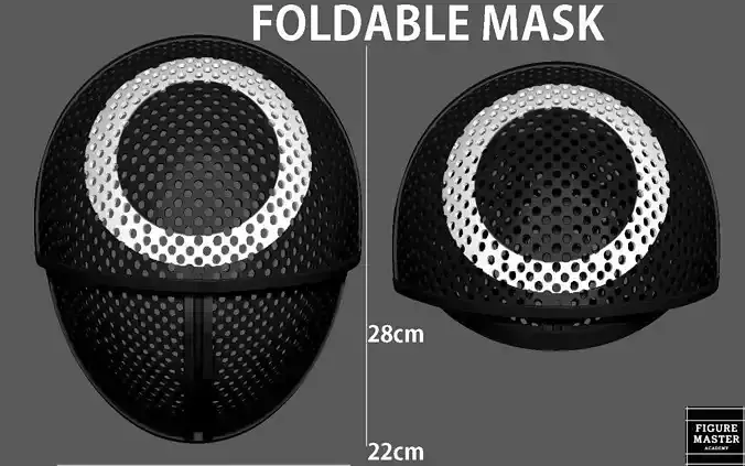 SQUID GAME MASK FOLDABLE LIFE SIZE COSPLAY NETFLIX PROPS REPLICA 3D print model