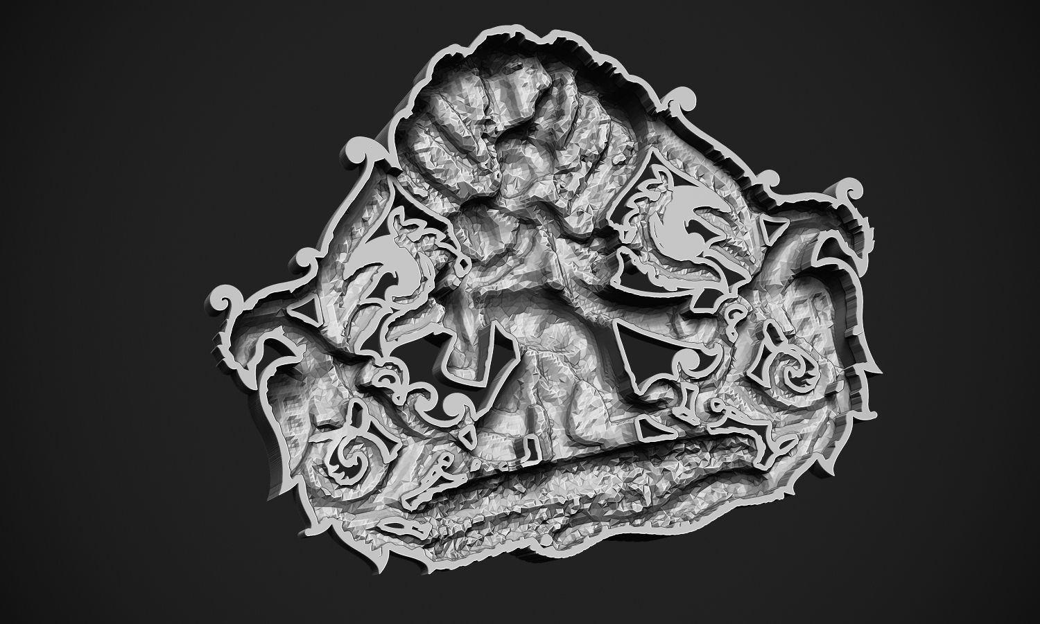 Krishna Dancing Art Relief 3D print model_11