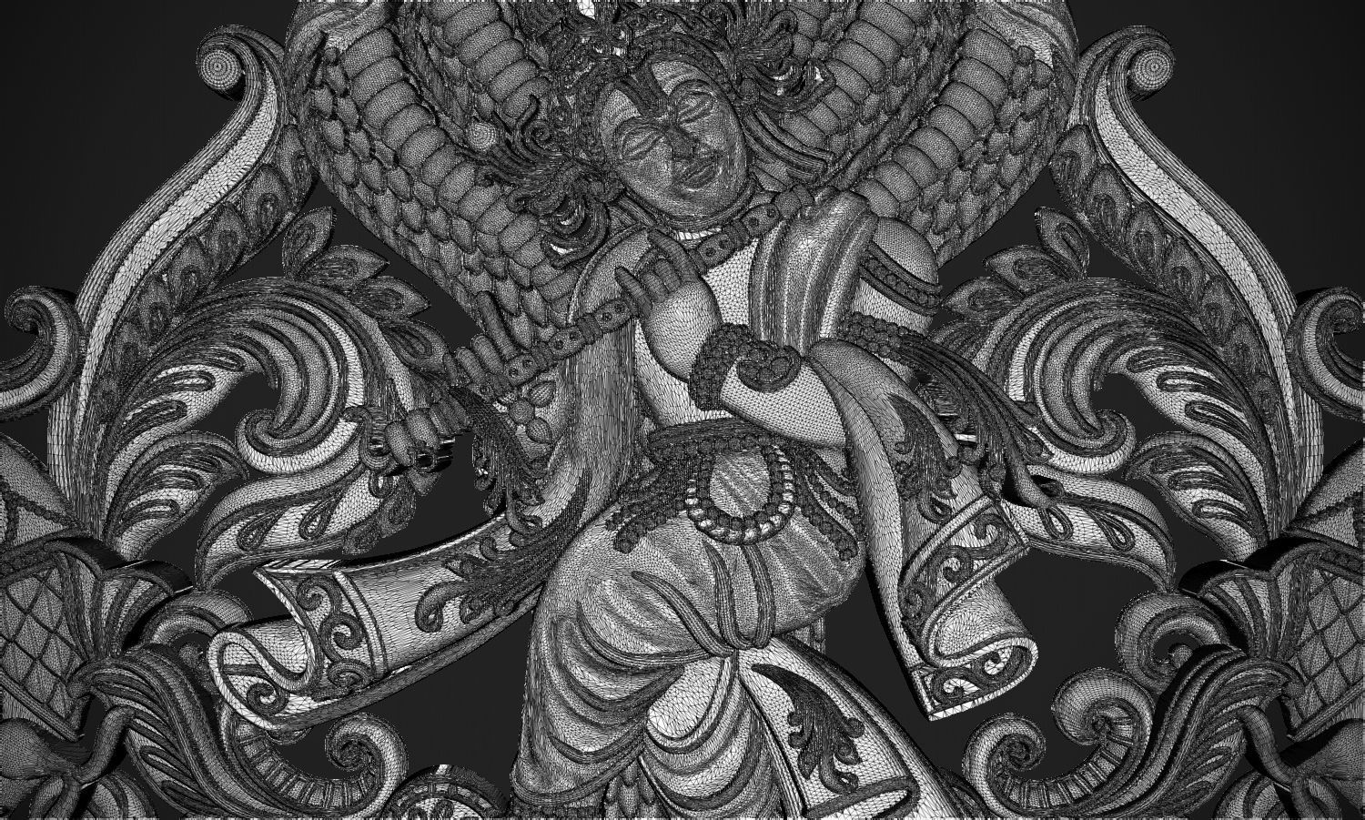 Krishna Dancing Art Relief 3D print model_12