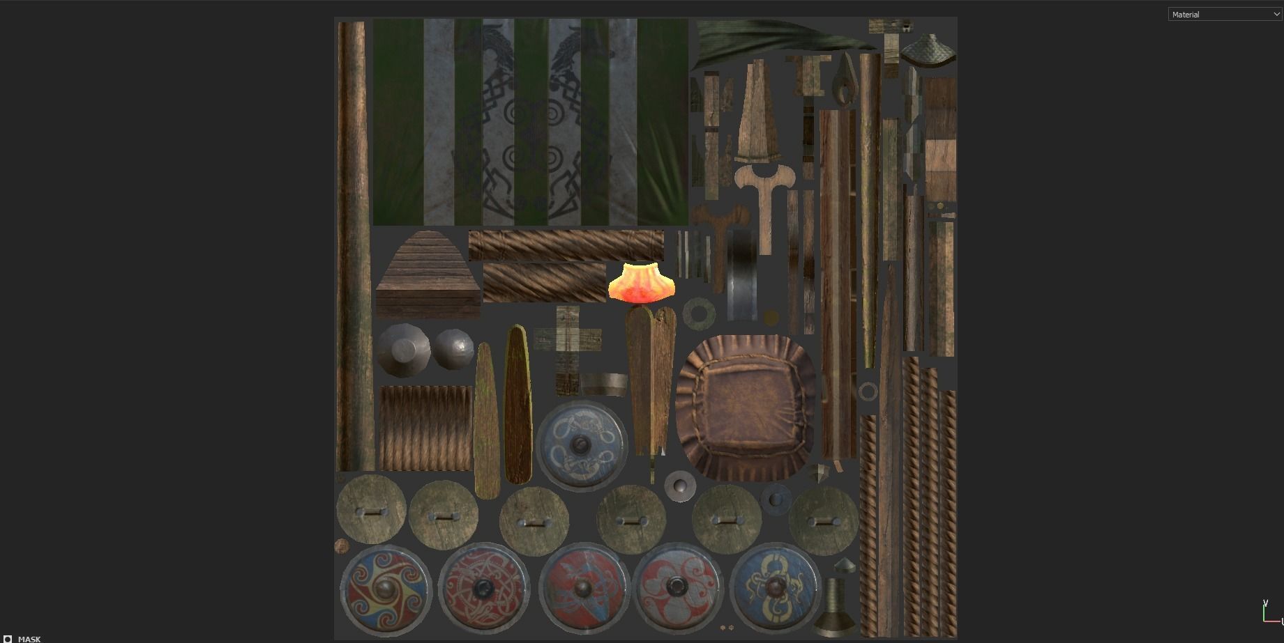 Viking Drakkar LongBoat Low-poly 3D model_19