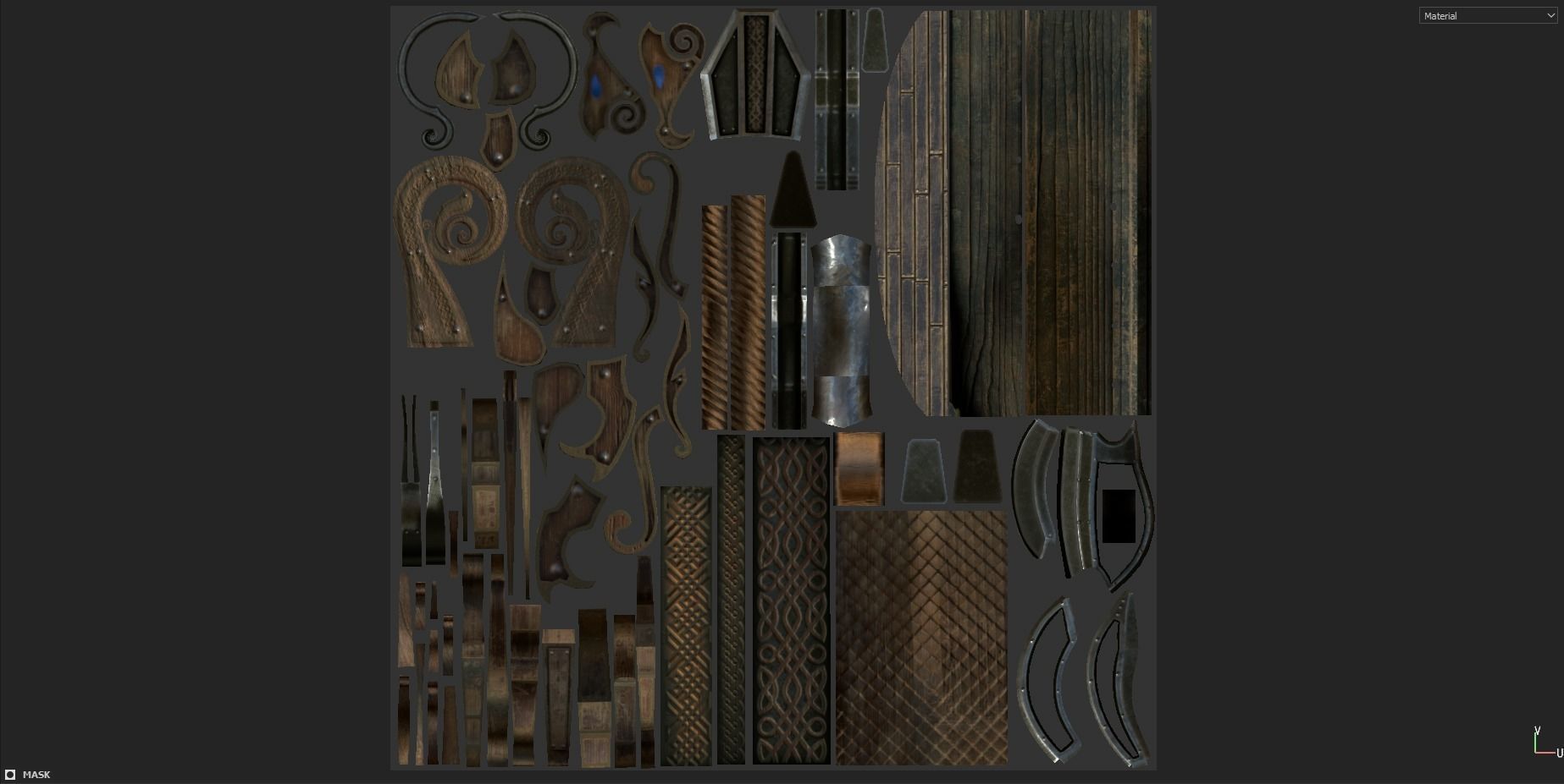 Viking Drakkar LongBoat Low-poly 3D model_18