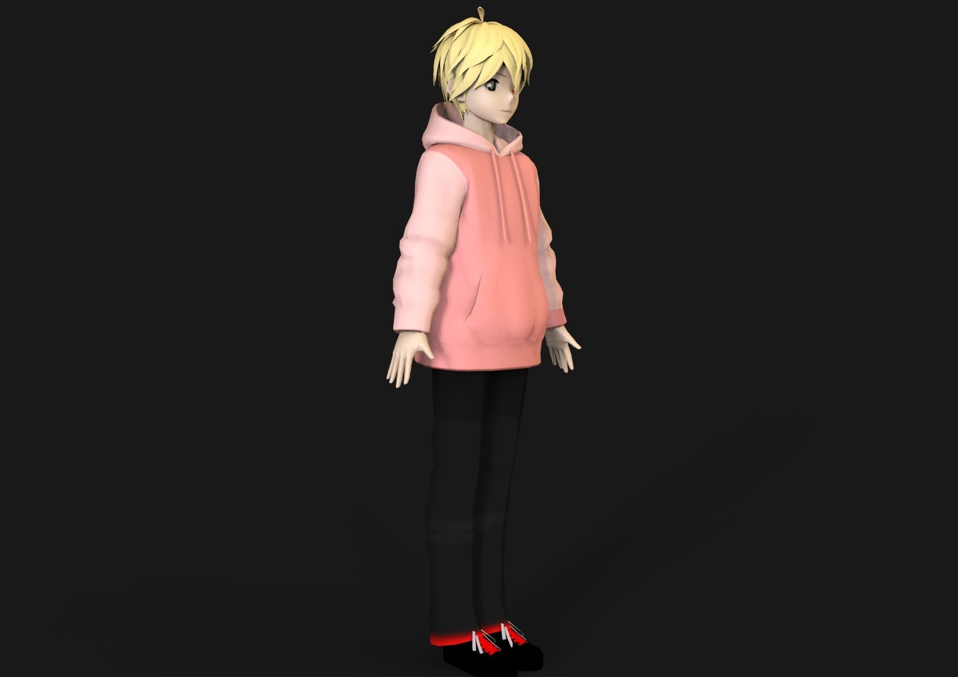 game ready Low Poly Anime Character 26 Low-poly 3D model_2
