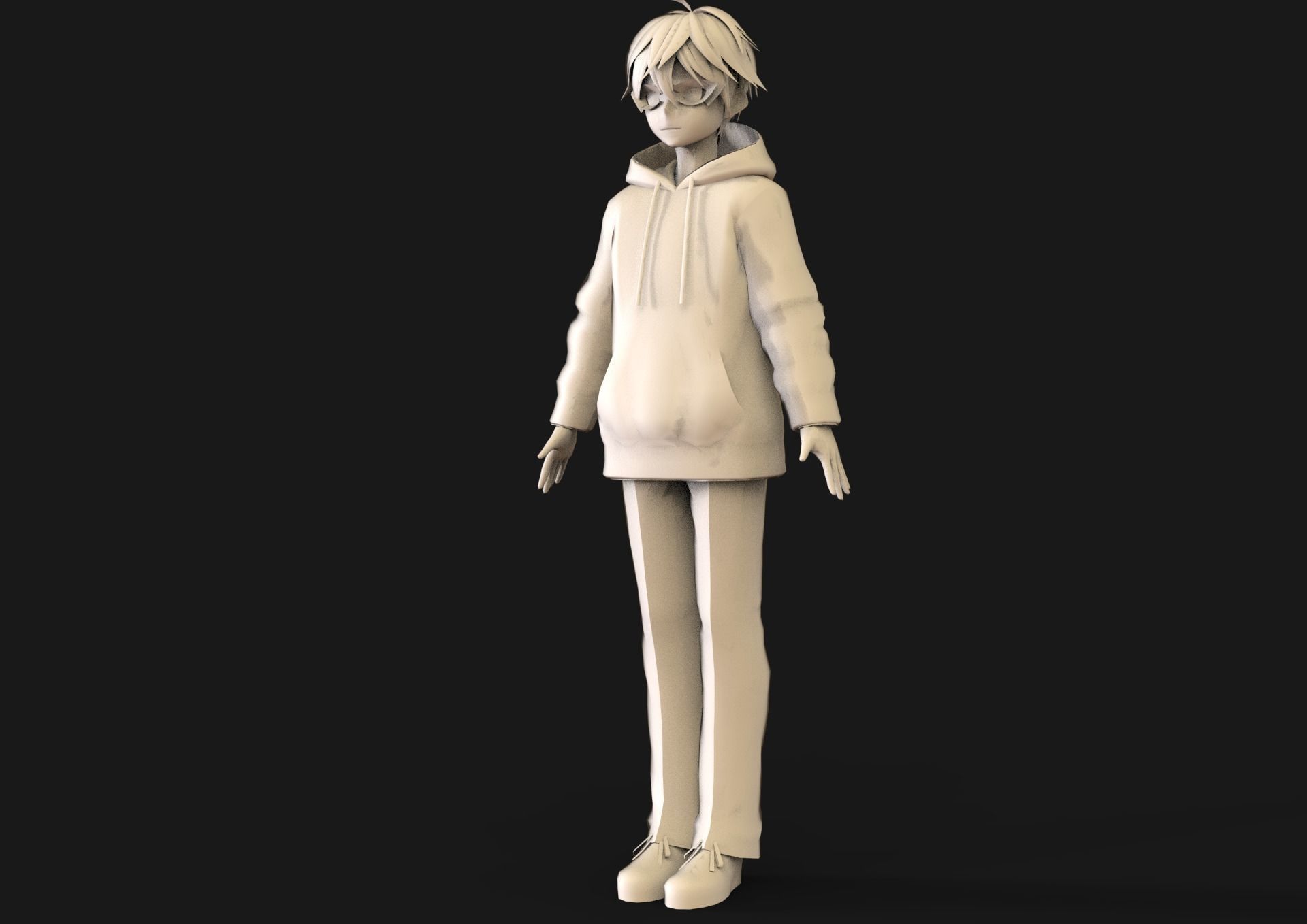 game ready Low Poly Anime Character 26 Low-poly 3D model_9