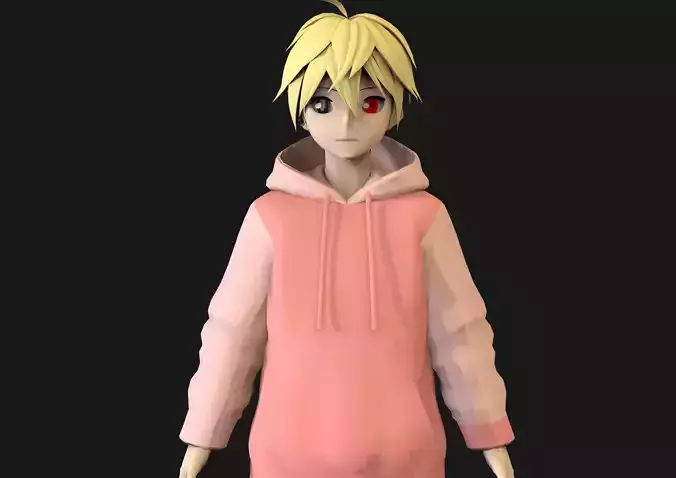 game ready Low Poly Anime Character 26 Low-poly 3D model