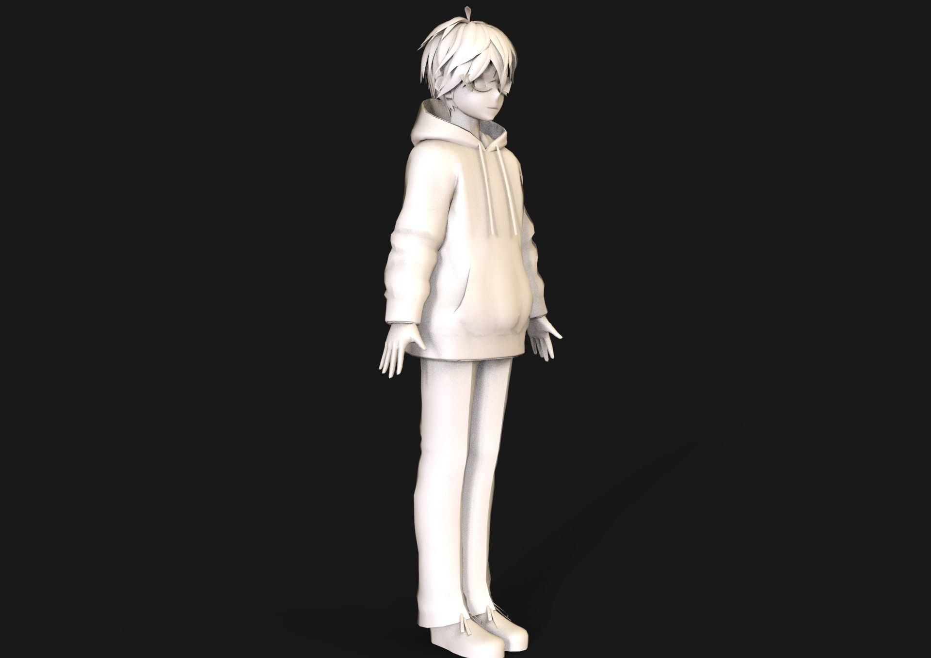 game ready Low Poly Anime Character 26 Low-poly 3D model_7