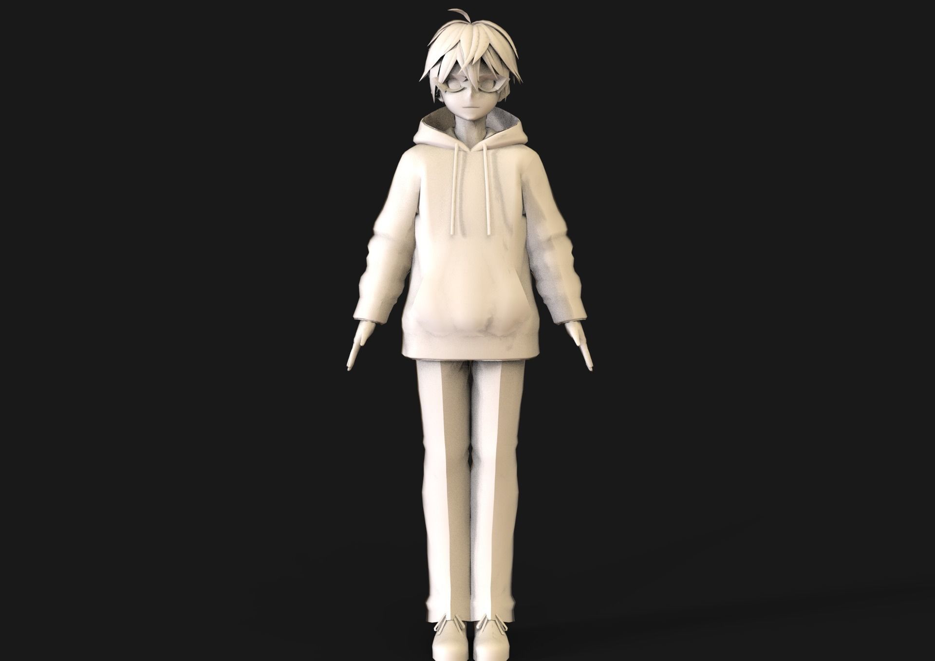 game ready Low Poly Anime Character 26 Low-poly 3D model_6
