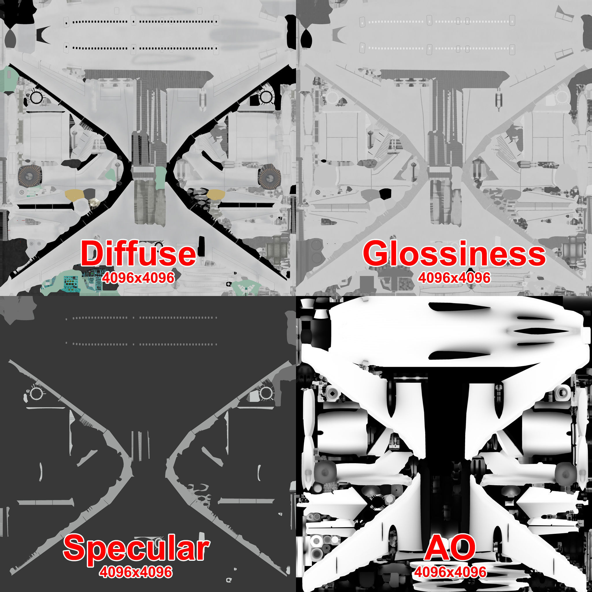 Tupolev Tu-154 Blank With LODs Low-poly 3D model_28