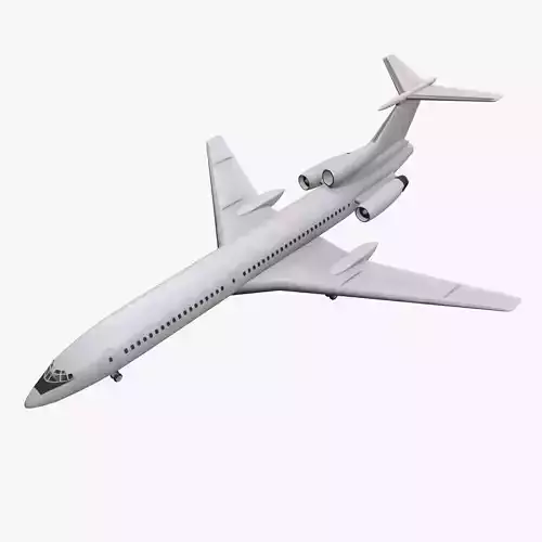 Tupolev Tu-154 Blank With LODs Low-poly 3D model