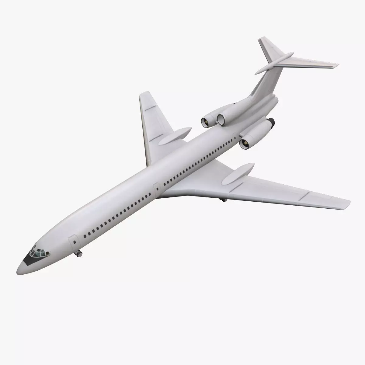Tupolev Tu-154 Blank With LODs Low-poly 3D model_0