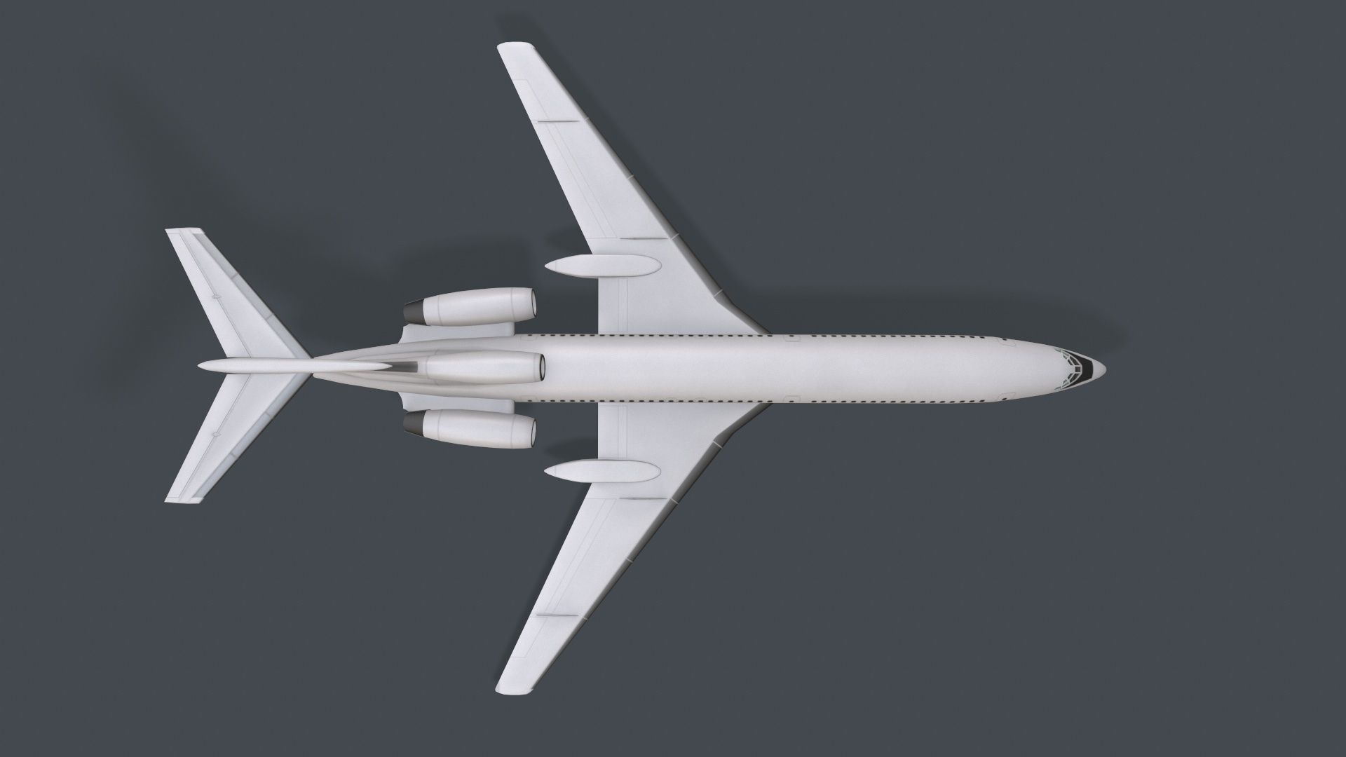 Tupolev Tu-154 Blank With LODs Low-poly 3D model_5
