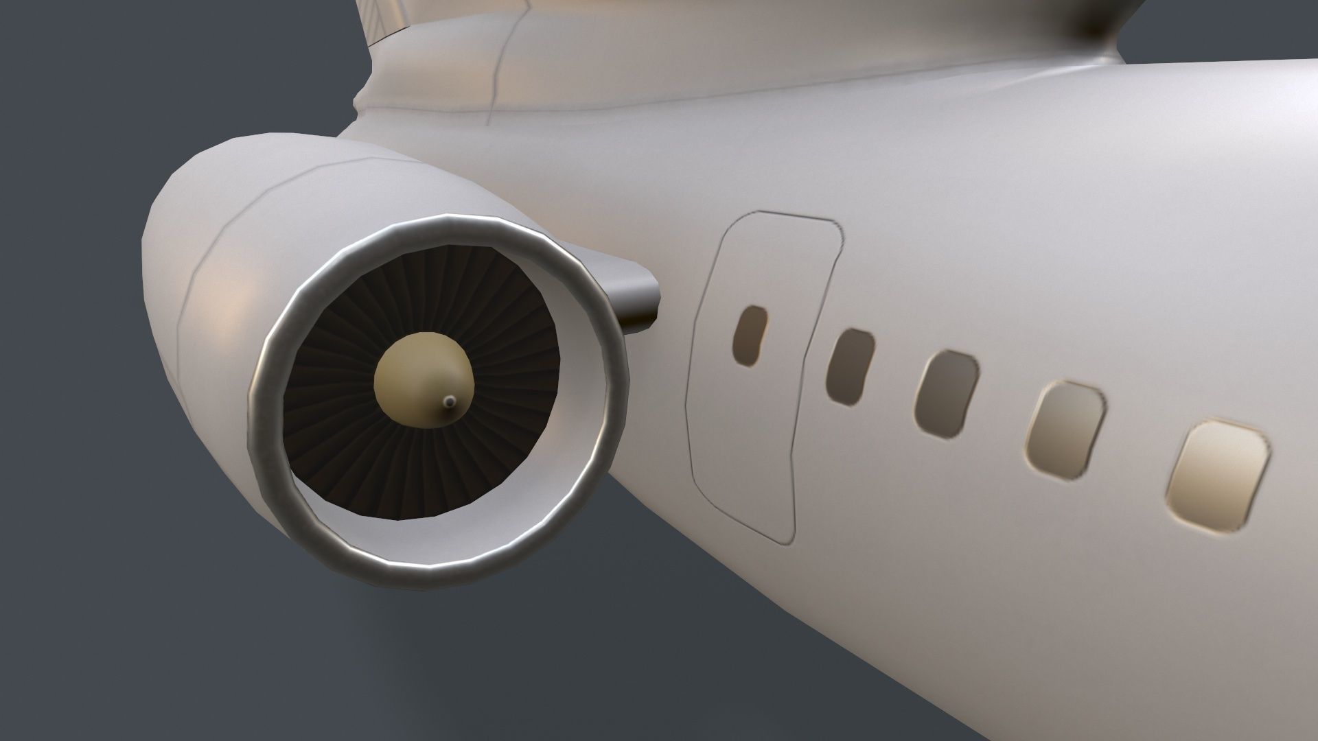 Tupolev Tu-154 Blank With LODs Low-poly 3D model_10