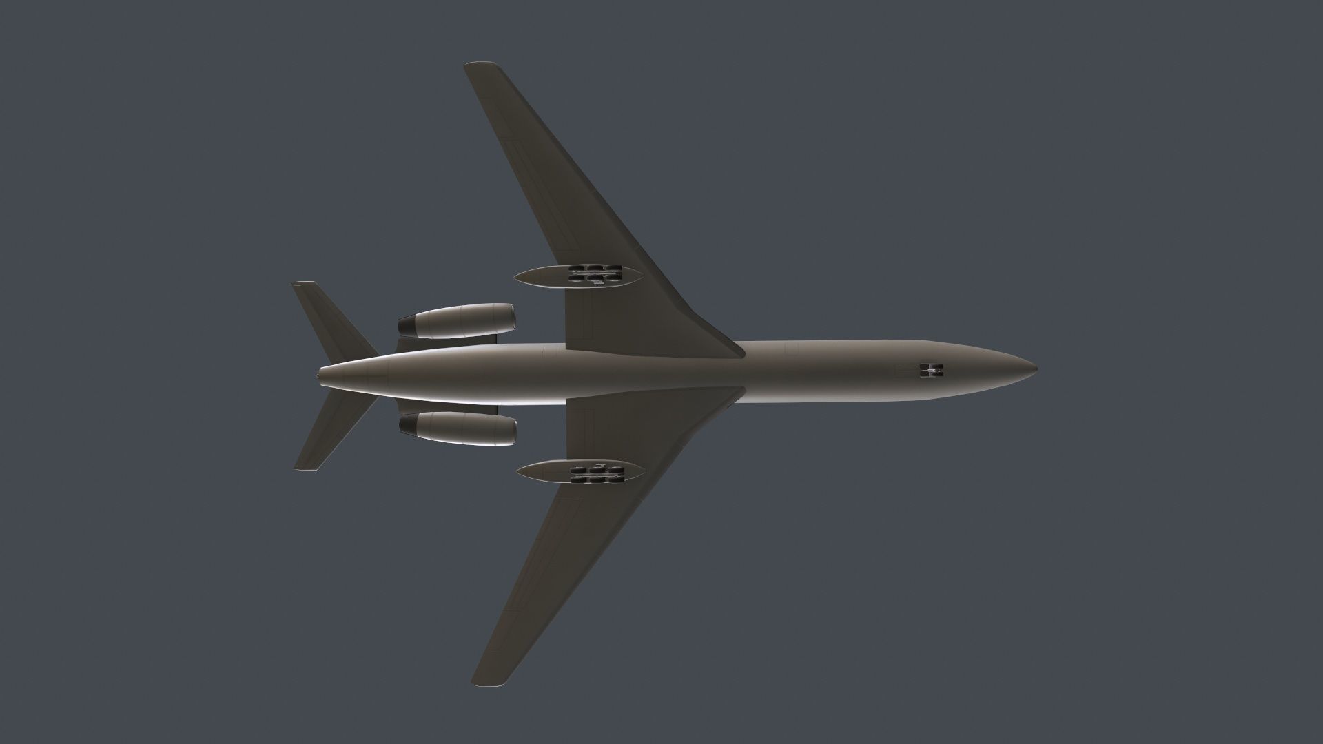 Tupolev Tu-154 Blank With LODs Low-poly 3D model_6