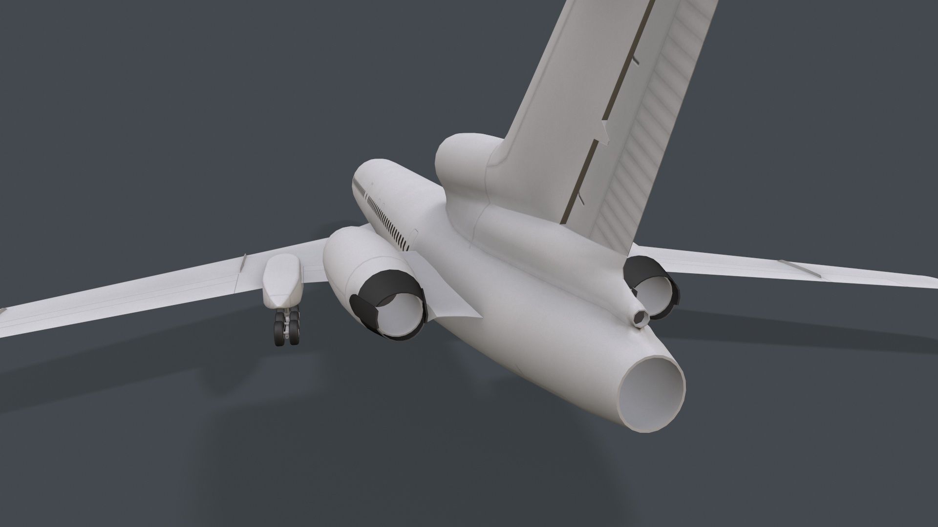 Tupolev Tu-154 Blank With LODs Low-poly 3D model_4