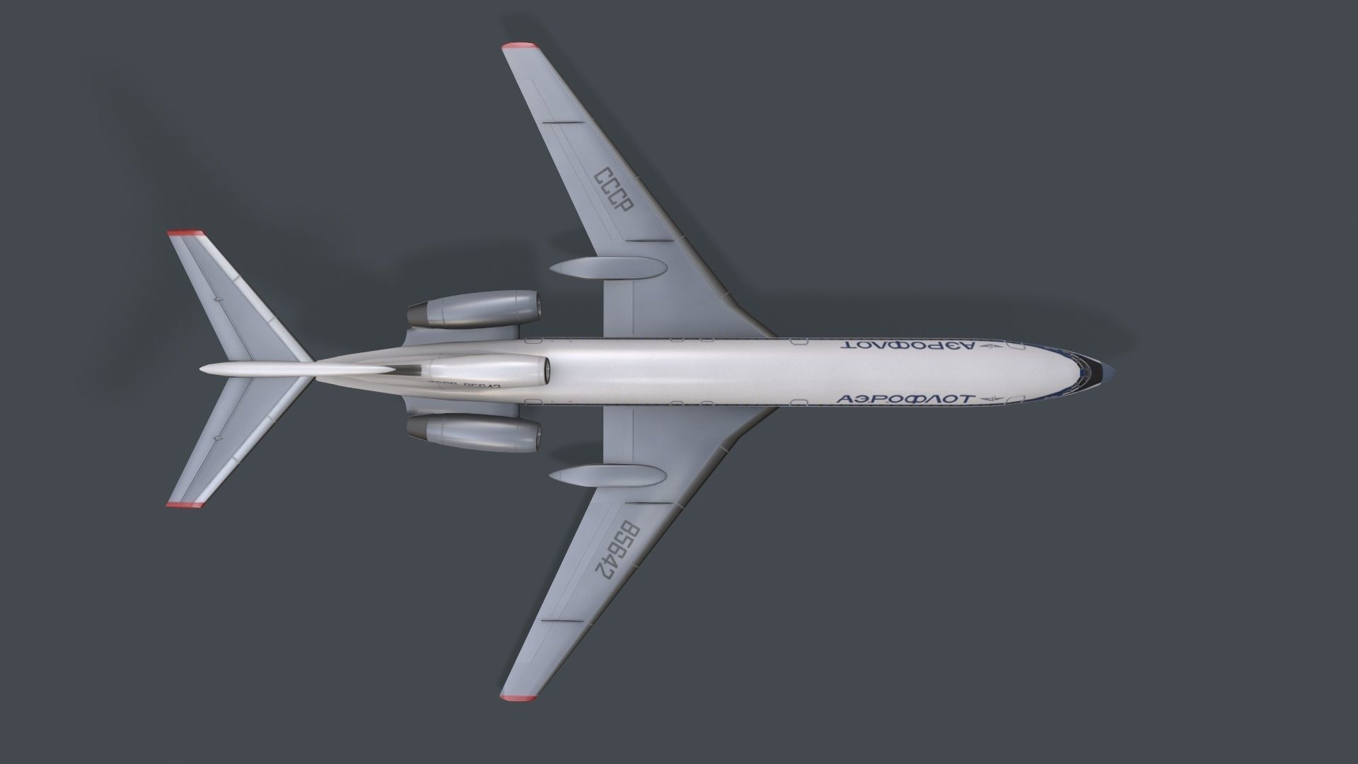 Tupolev Tu-154 USSR With LODs Low-poly 3D model_5