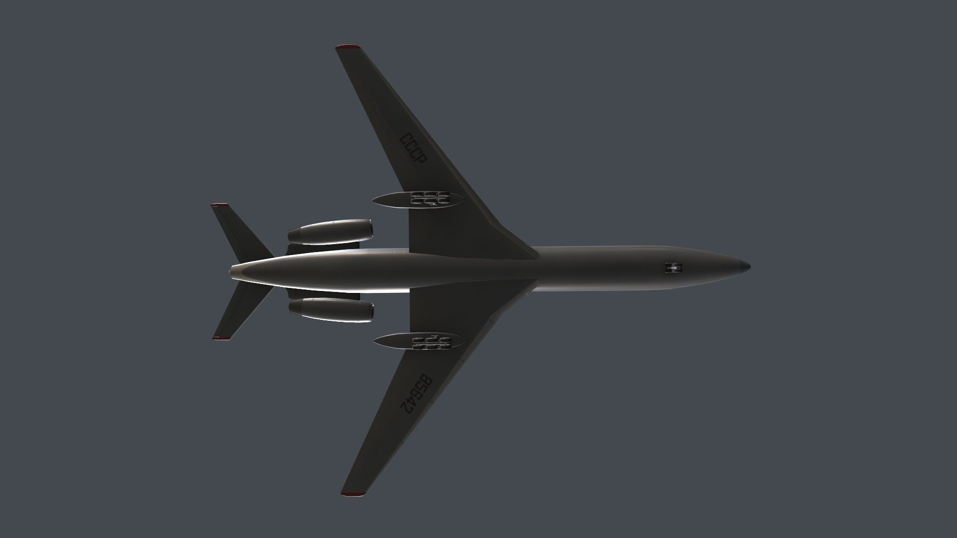 Tupolev Tu-154 USSR With LODs Low-poly 3D model_6