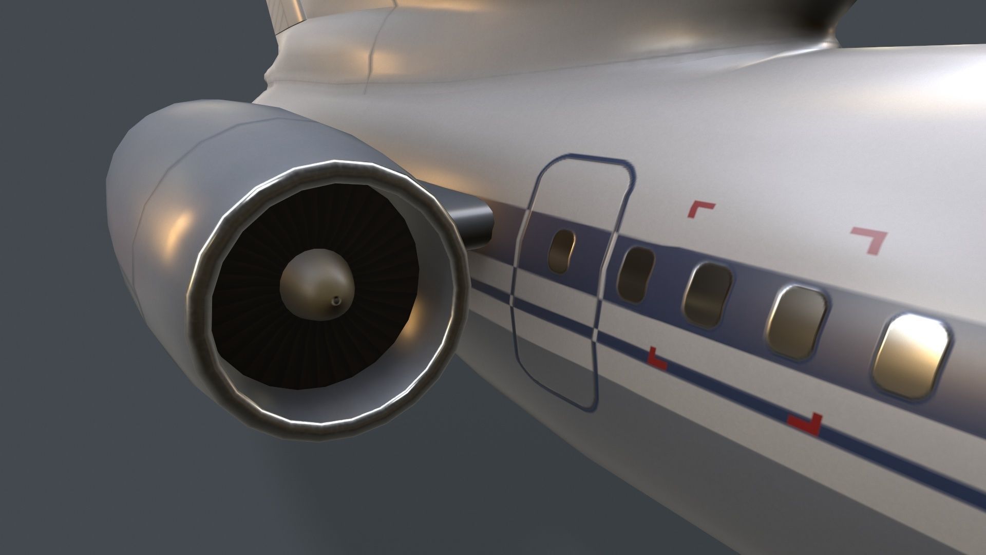 Tupolev Tu-154 USSR With LODs Low-poly 3D model_10