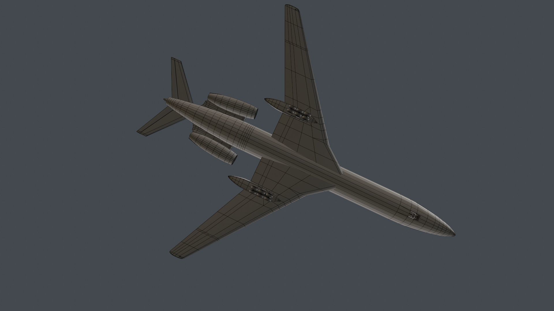 Tupolev Tu-154 USSR With LODs Low-poly 3D model_20