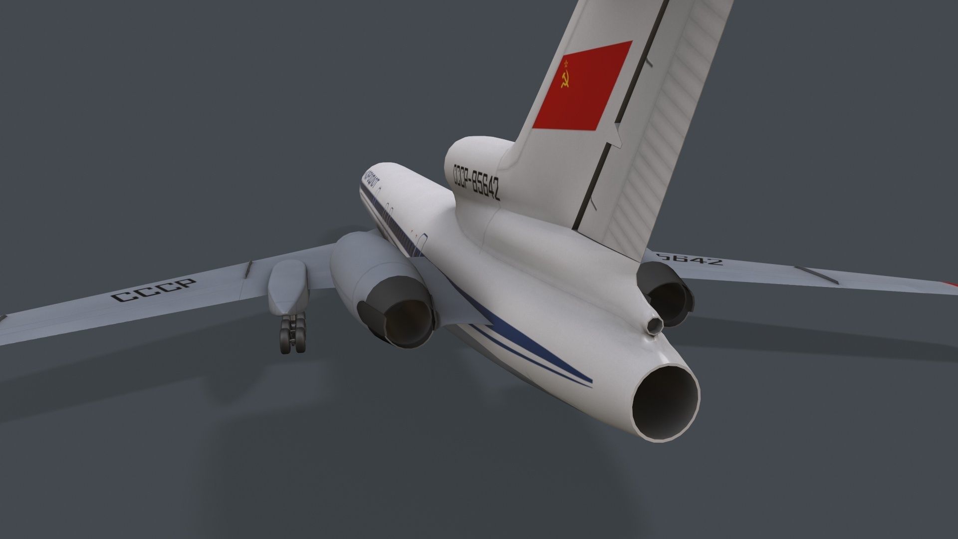 Tupolev Tu-154 USSR With LODs Low-poly 3D model_4