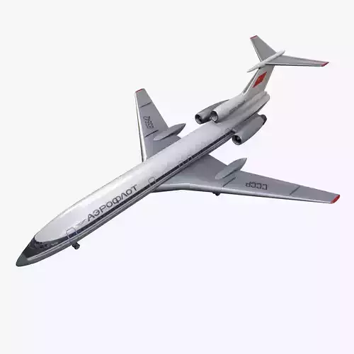 Tupolev Tu-154 USSR With LODs Low-poly 3D model