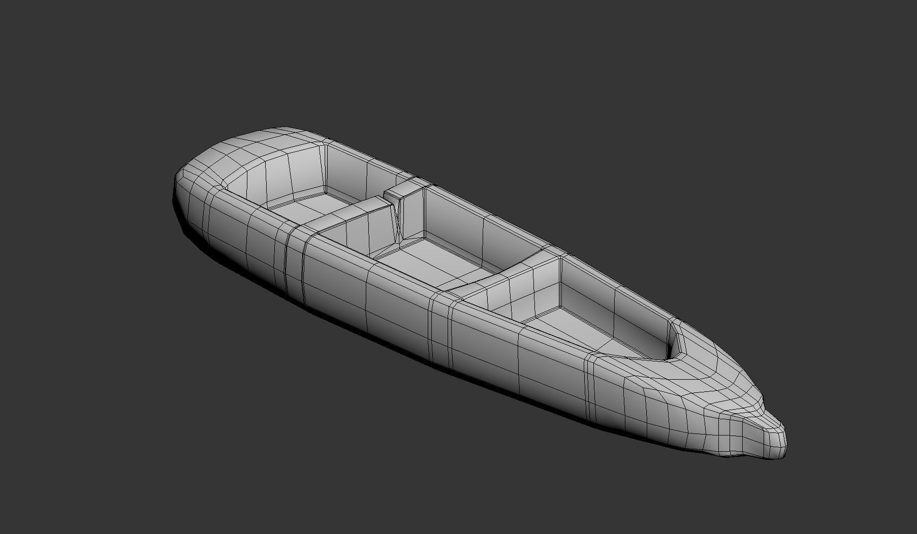 Medieval Skiff Low-poly 3D model_5