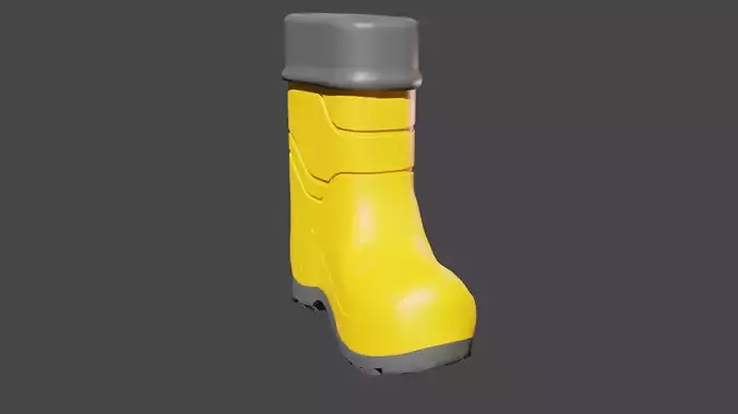 Winter rubber yellow boot
