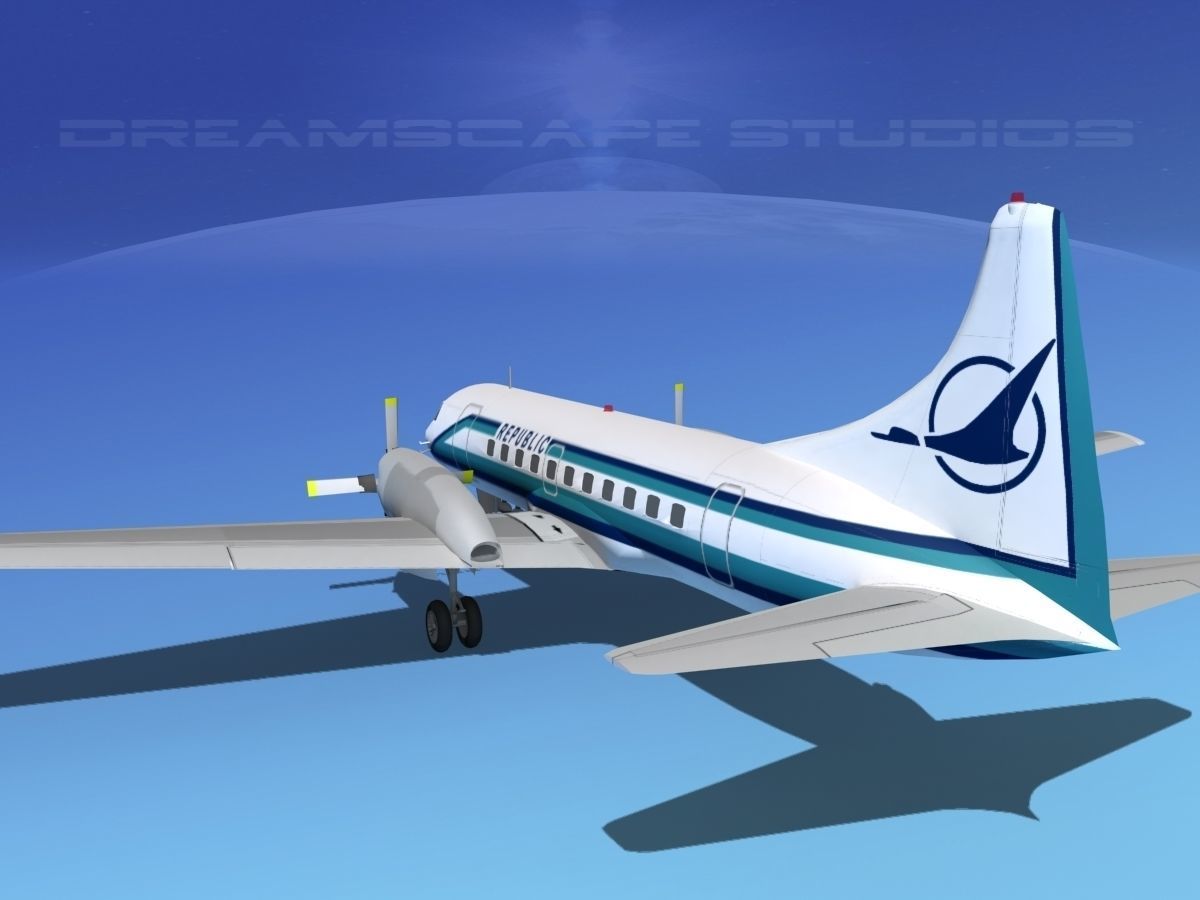 Convair CV-580 Republic 3D model_8
