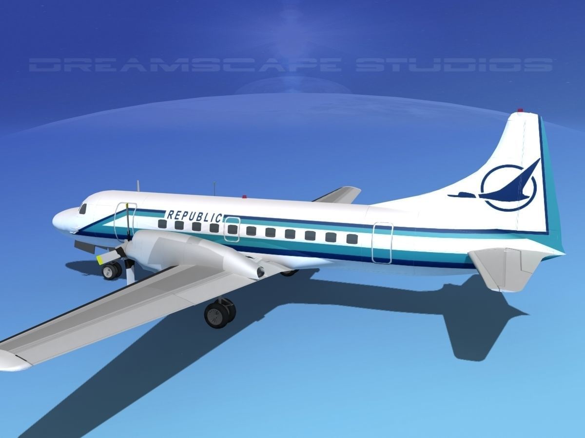 Convair CV-580 Republic 3D model_9
