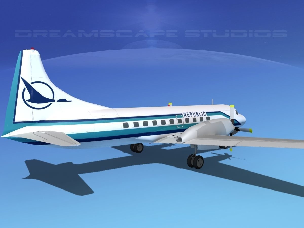 Convair CV-580 Republic 3D model_6
