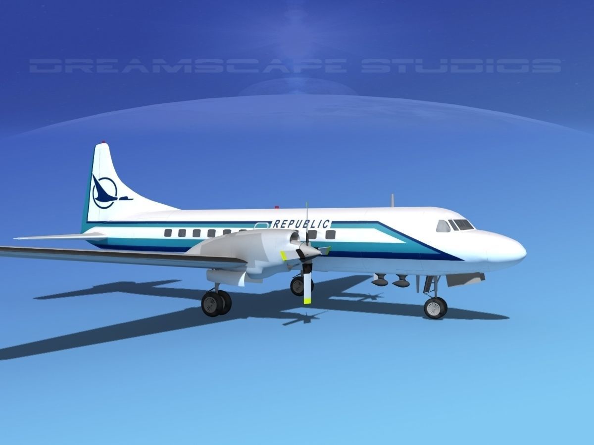 Convair CV-580 Republic 3D model_4