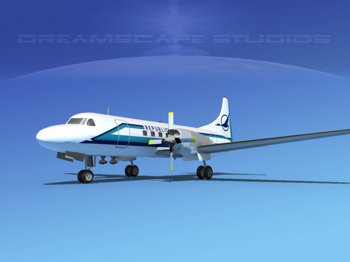 Convair CV-580 Republic 3D model_1
