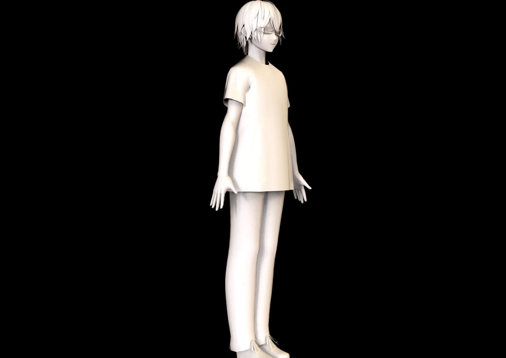 game ready Low Poly Anime Character 28 Low-poly 3D model_7