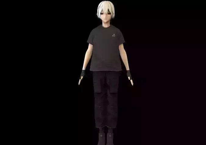 game ready Low Poly Anime Character 28 Low-poly 3D model