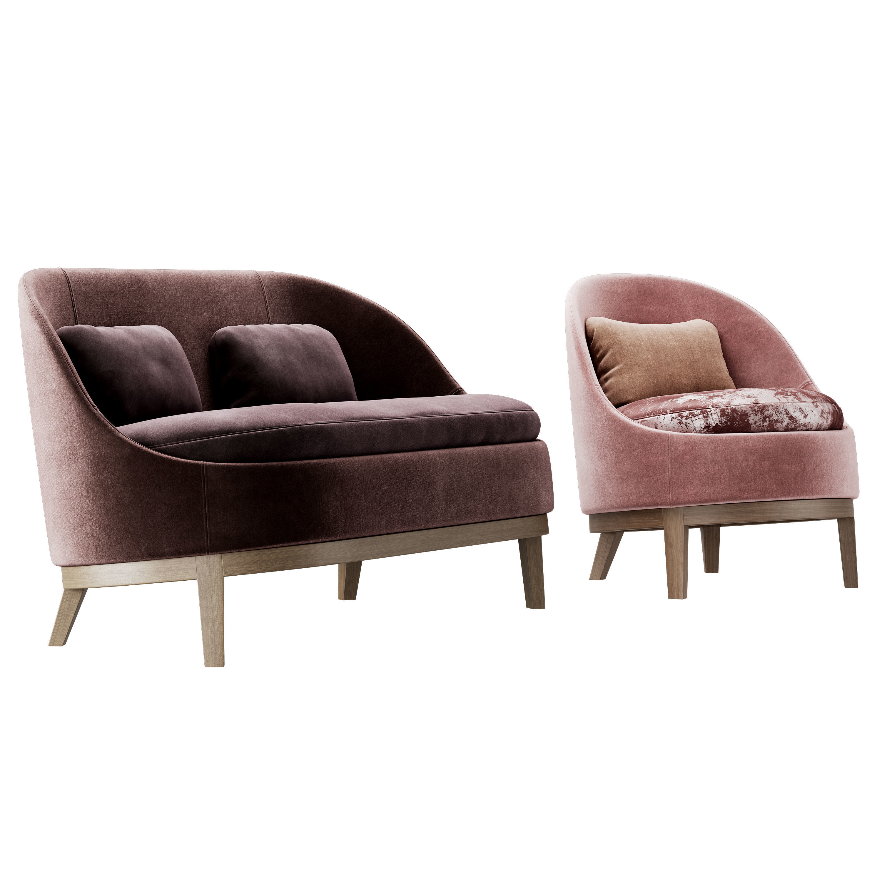 Piet Boon Collection - Belle Loveseat and armchair 3D model_1
