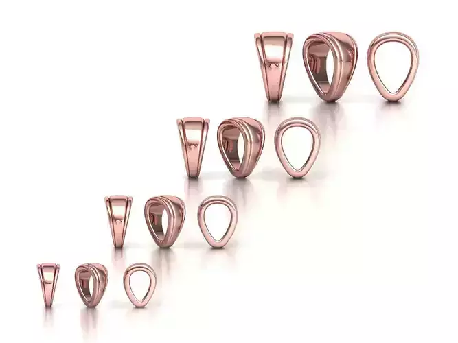 BAILS LOOP PACKAGE for Pendants Necklaces v6 3D print model