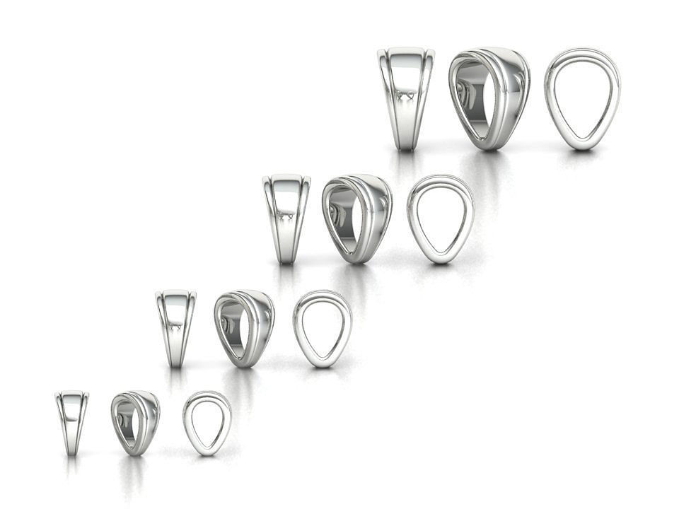 BAILS LOOP PACKAGE for Pendants Necklaces v6 3D print model_1