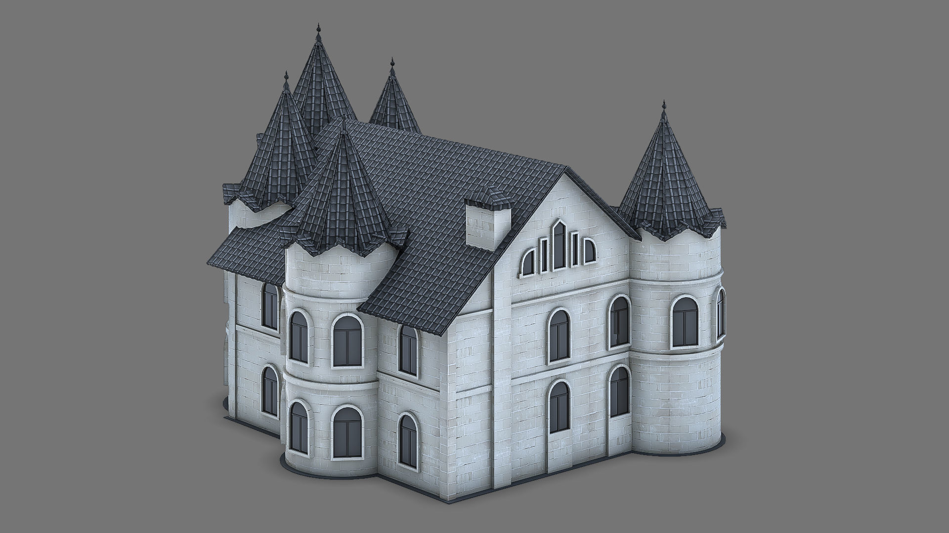 House castle 3D model_3