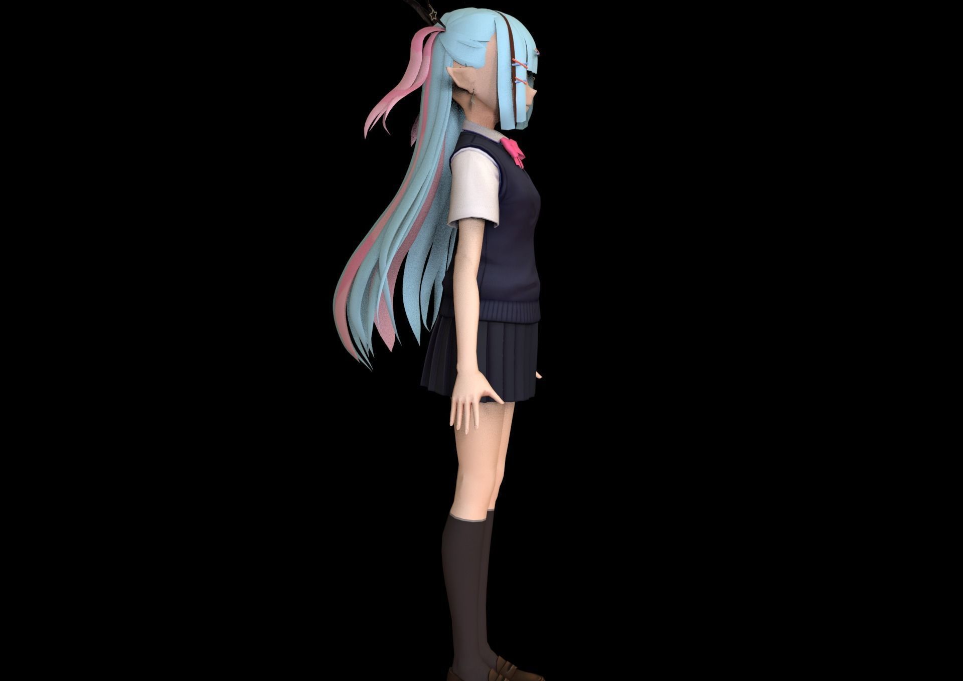 game ready Low Poly Anime Character 29 Low-poly 3D model_4