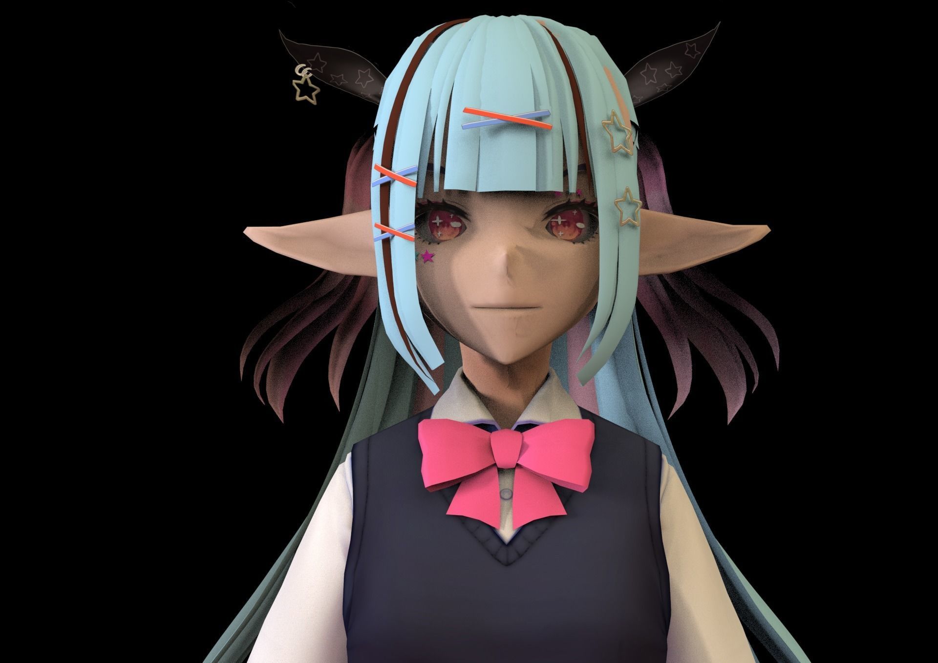 game ready Low Poly Anime Character 29 Low-poly 3D model_1