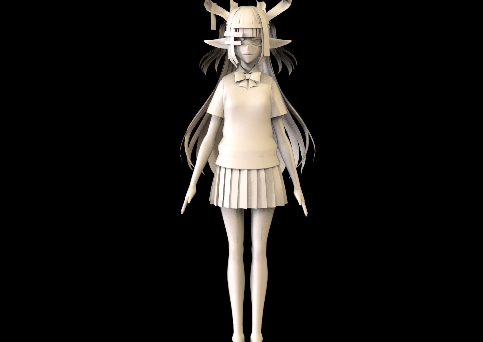 game ready Low Poly Anime Character 29 Low-poly 3D model_7