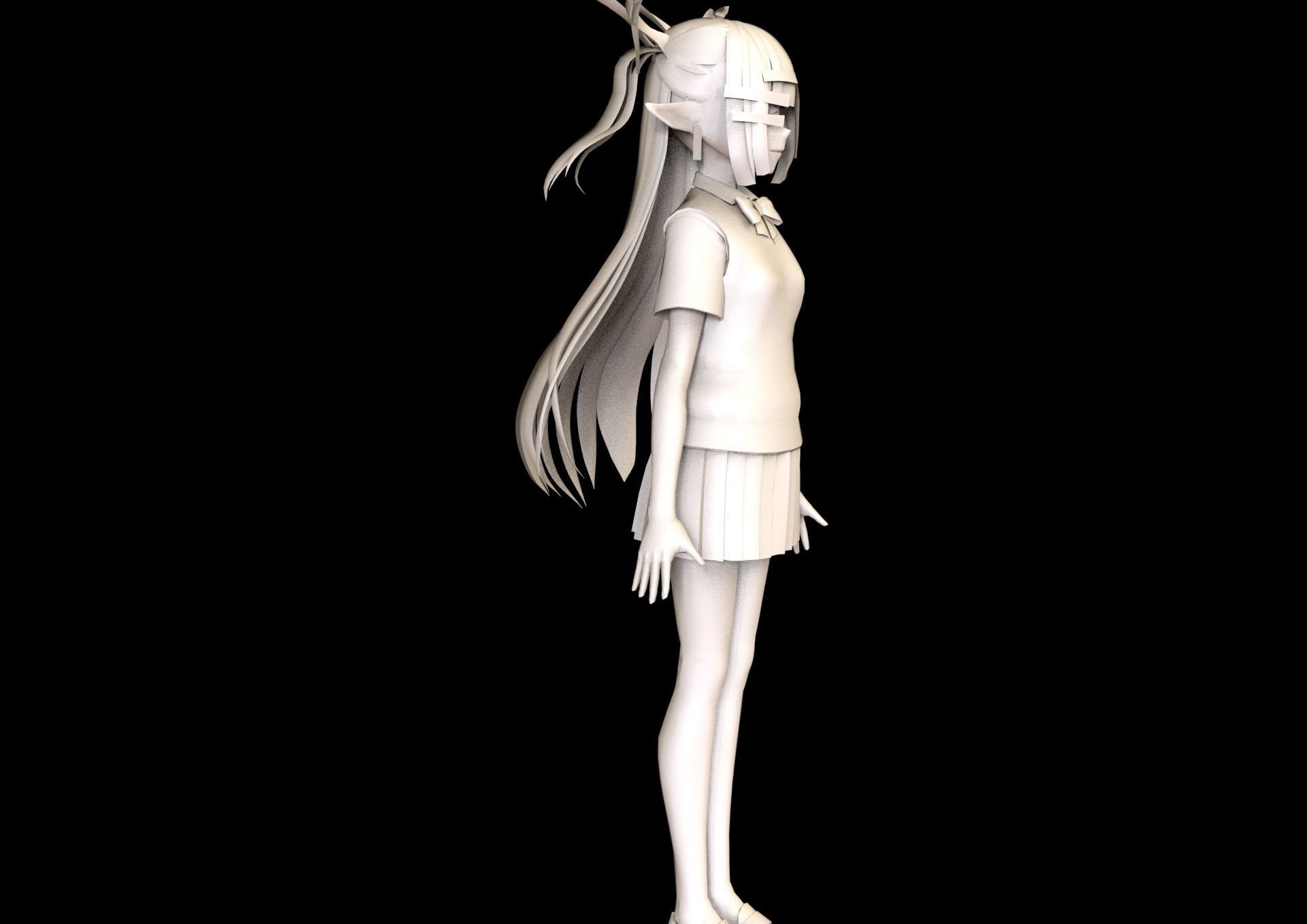 game ready Low Poly Anime Character 29 Low-poly 3D model_6