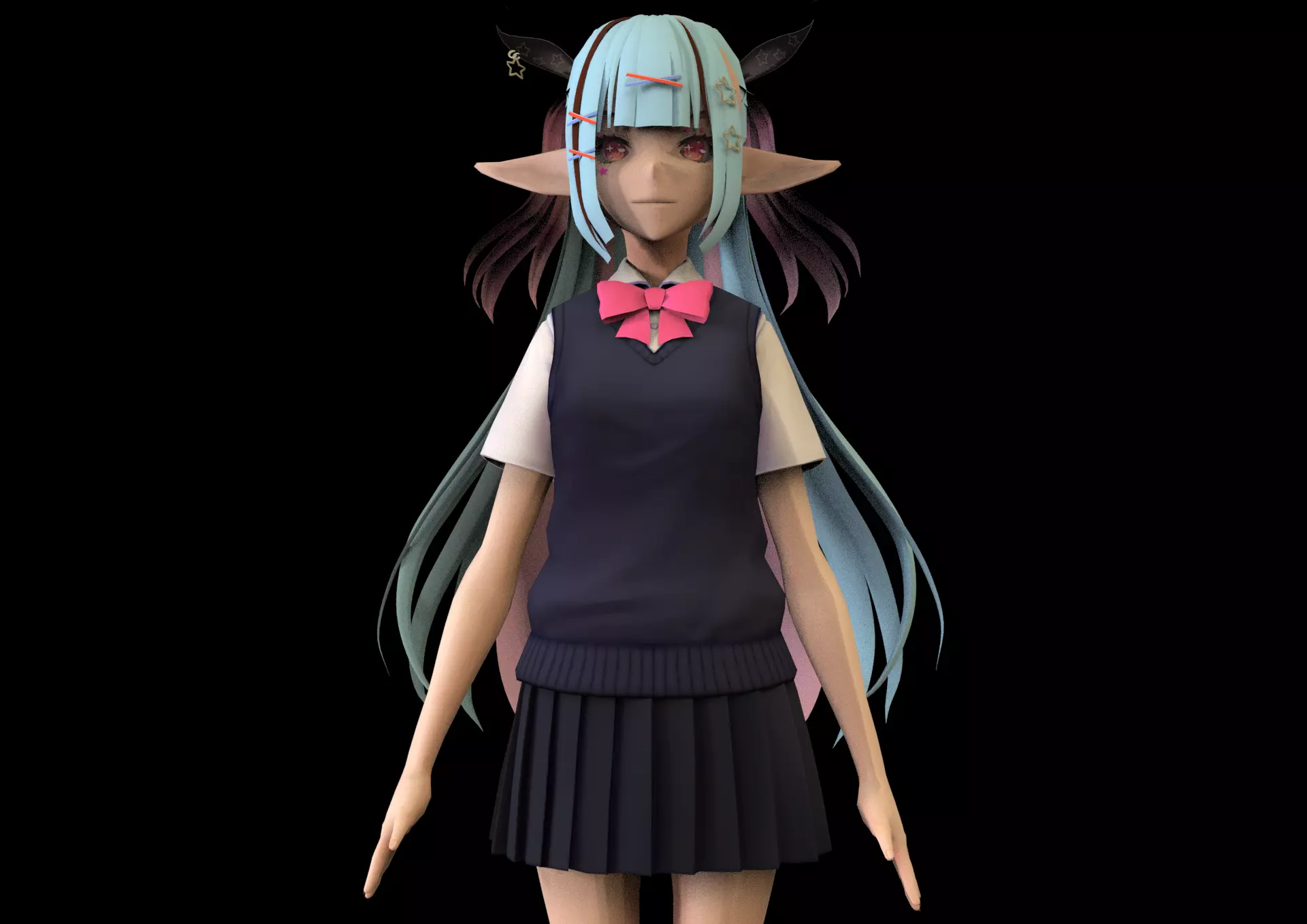 game ready Low Poly Anime Character 29 Low-poly 3D model_0