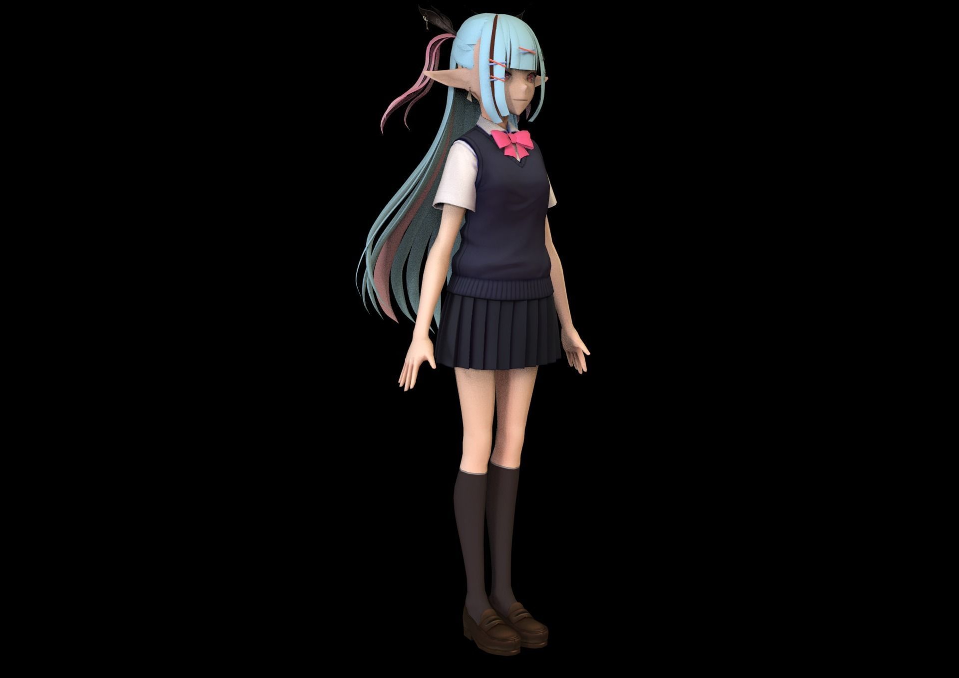 game ready Low Poly Anime Character 29 Low-poly 3D model_3