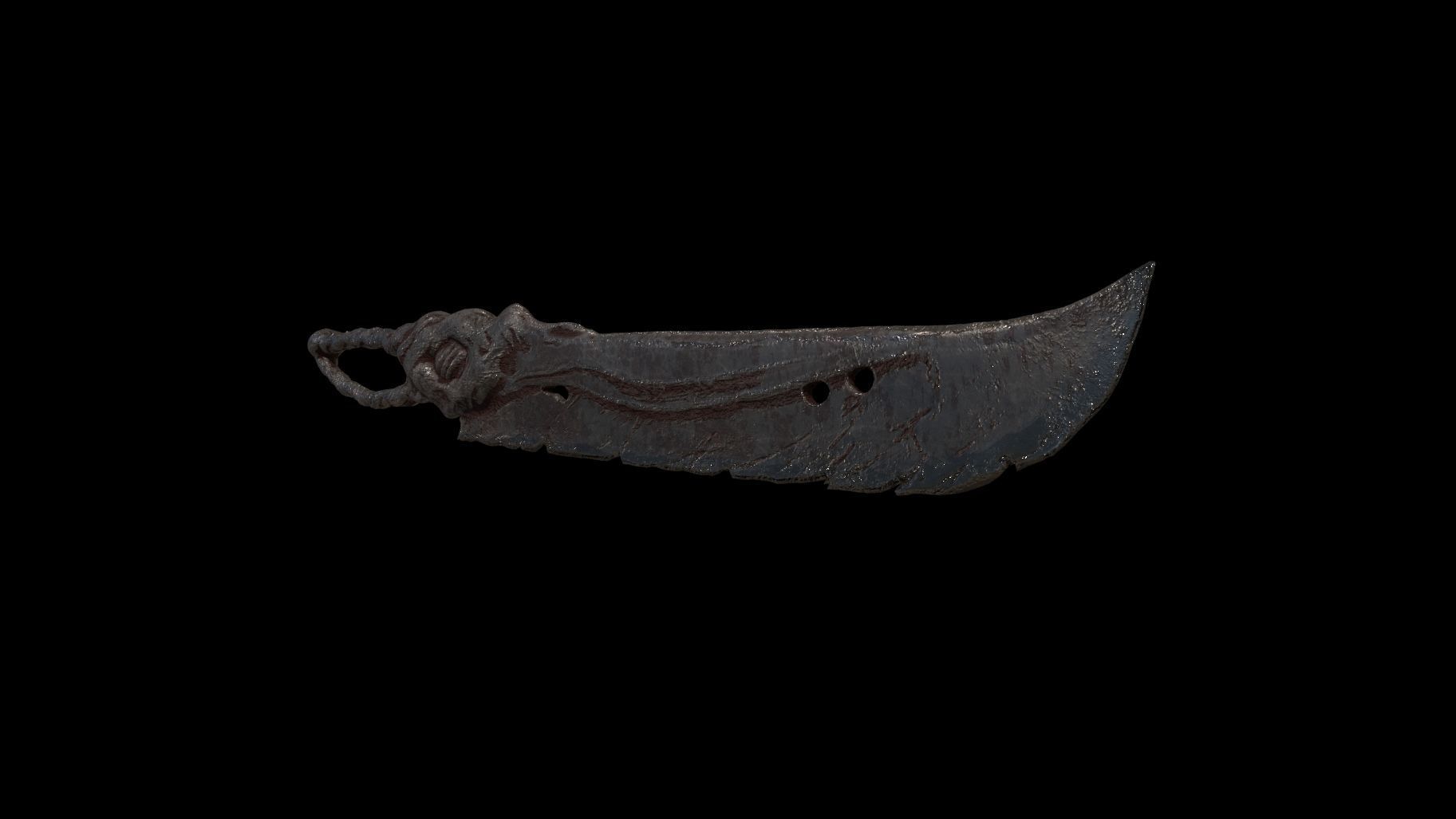 Old Weapon Sword02 Low-poly 3D model_4