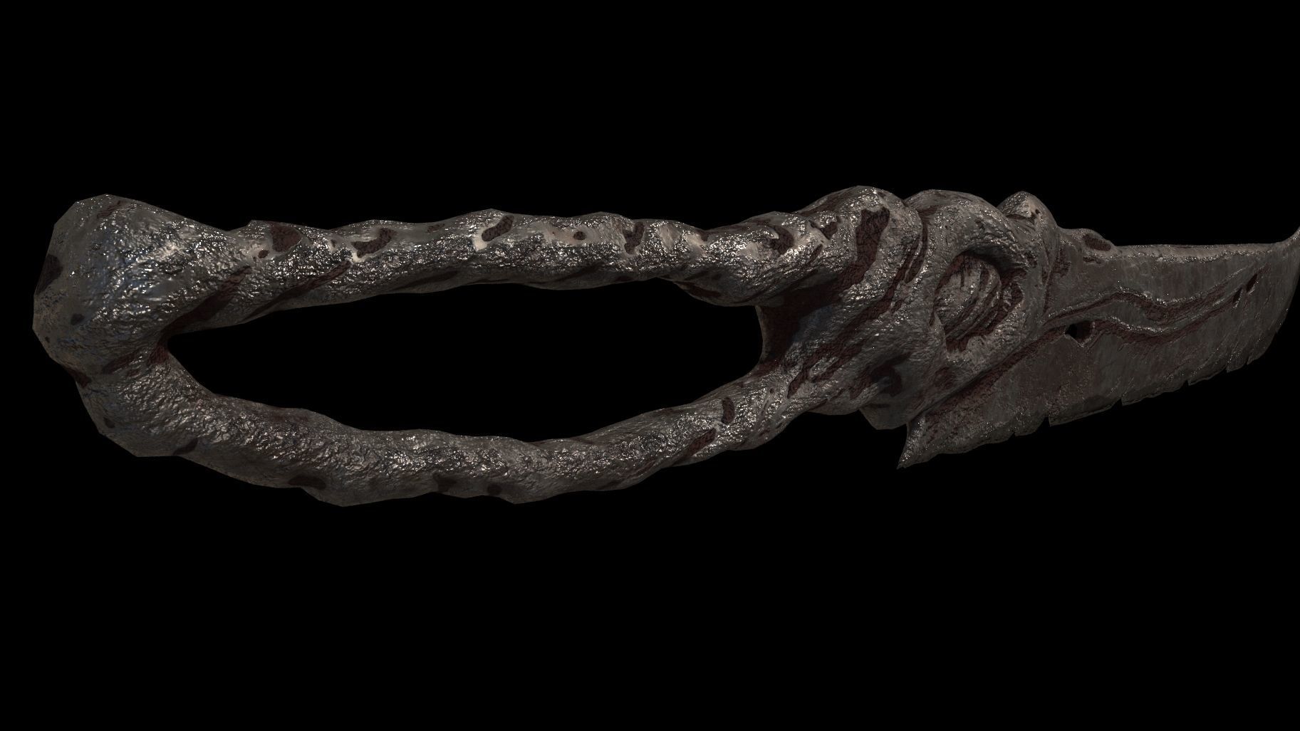 Old Weapon Sword02 Low-poly 3D model_5