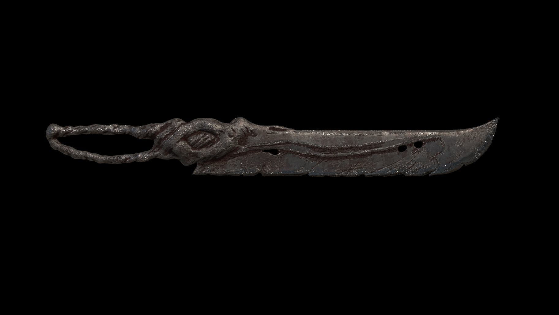 Old Weapon Sword02 Low-poly 3D model_7