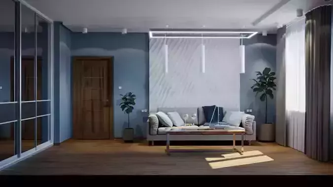 Photorealistic scene - Living Room 3D model